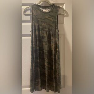 Mud Pie Gray and Tan Camouflage Dress